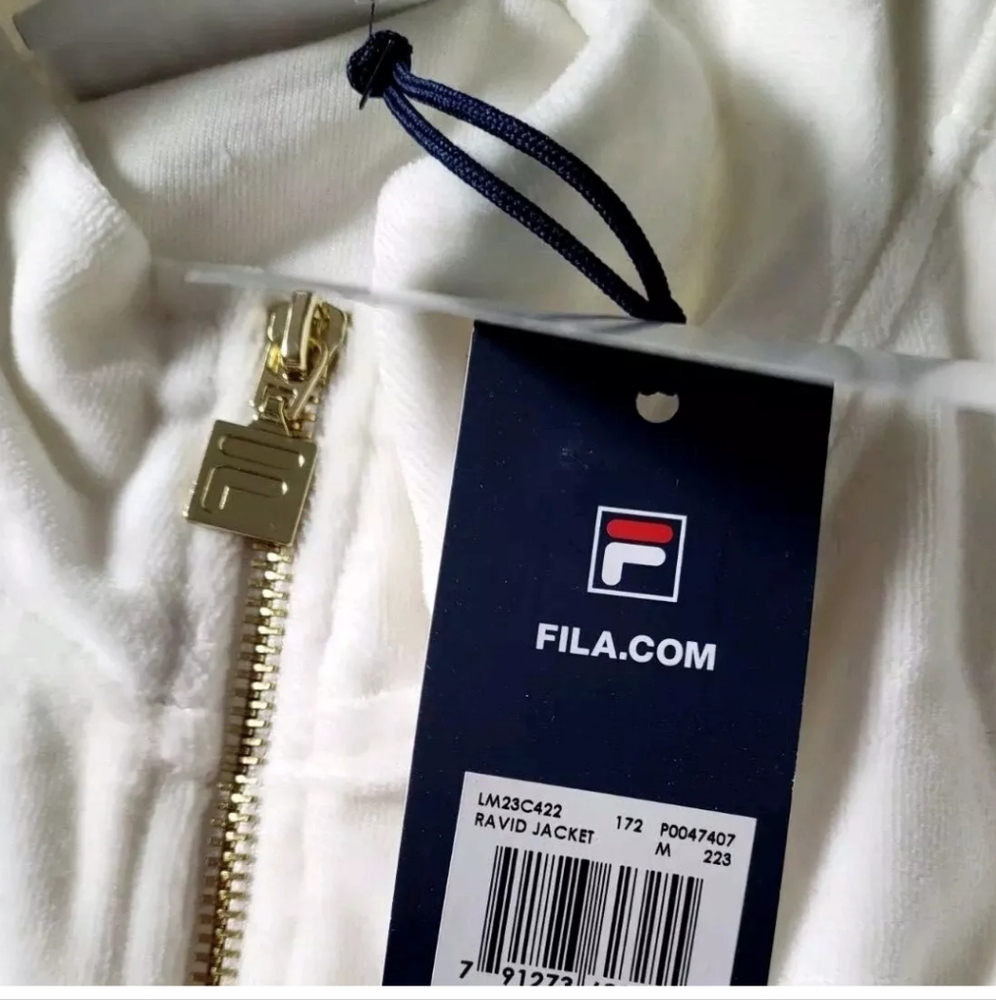 FILA mens velour track jacket size 2XL 4XL Gardenia color - Picture 5 of 7